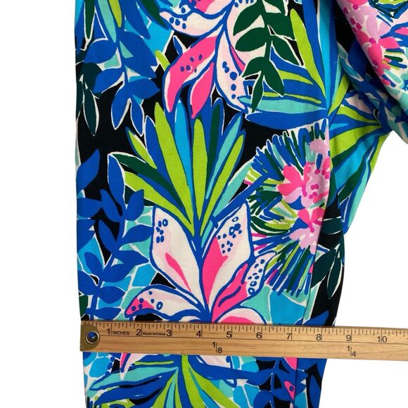 Lilly Pulitzer Pants Size 4 Multicolor Floral Tropical Straight Stretch Pockets - Picture 6 of 12